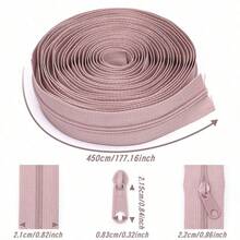 1 Set = 4 Zippers + 8 Plastic Zipper Pulls, 20 Colors Available, Zipper Set With Matching Color Plastic Zipper Pulls, Suitable For Clothing, Bags, Home Textiles And Other Sewing Tools - A - View 4