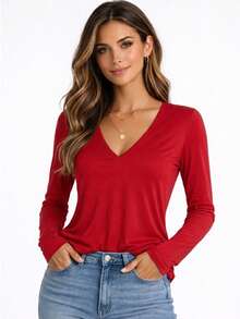 Women Blouses - Red - View 2