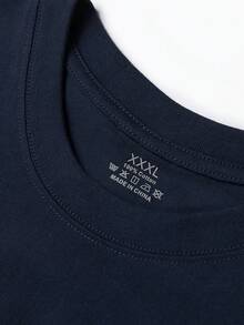 Custom Pure Cotton T-Shirt, Personalized Printing With Text, Photos, And Logos, DIY Short-Sleeve Summer Clothing / Flat-Printed T-Shirt - Navy Blue - View 5