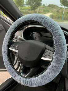 3pcs/Set Car Plush Steering Wheel Cover And Shoulder Protector, 3 Pieces Set, Suitable For Spring, Autumn, Winter Use. - Multicolor - View 13