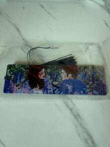 Movie-Inspired Velvet Tassel Bookmark, Vampire And Werewolf Pattern, Oil Painting And Movie Ticket Stub Design Page Clip, Unique Collectible Gift For Horror Movie Fans - C - View 13