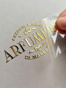 Custom Gold Foil UV DTF Stickers, Metallic Gold & Silver Heat Transfer Decals, Personalized Wedding Logo Labels, Transparent Waterproof Packaging Stickers, Suitable For Gift Boxes, Invitations, Party Supplies, Handmade Crafts, Candle Packaging, DIY Projects, Small Business Branding - Multicolor - View 10