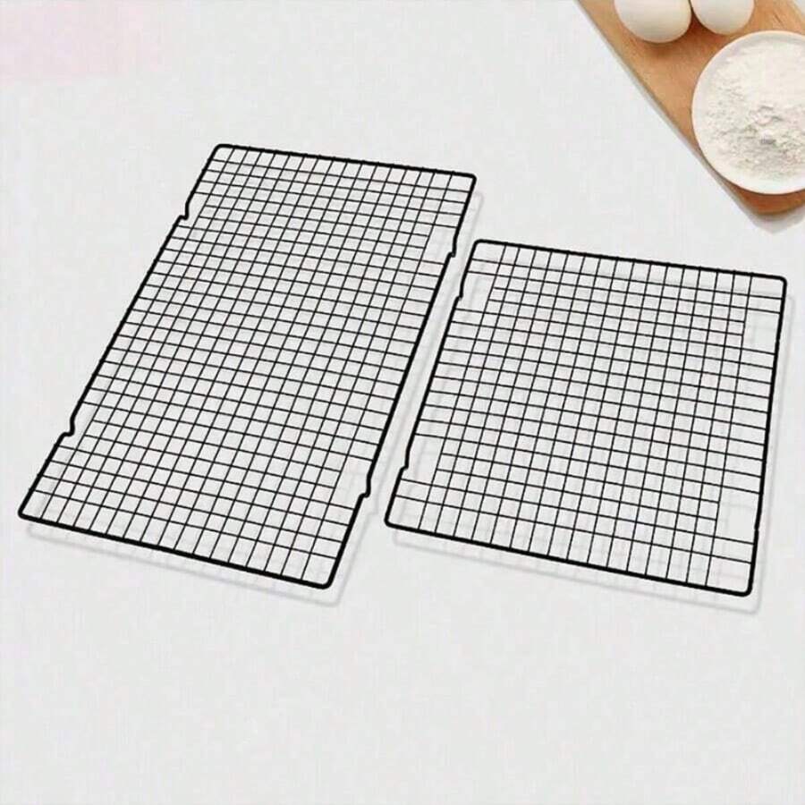1pc Black Non-Stick Drying Rack, Kitchen Baking Tool, Bread Cooling Rack, Cookie Food Cooling Rack