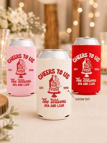 Personalized Wedding Can Coolers, Custom Text Can Sleeves For Reception Drinks, Bride And Groom Cake Design, Wedding Favors For Guests - Multicolor - View 10