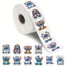500pcs Stitch Animal Planner Stickers Roll, Reward Stickers, Phone Decoration Stickers, Adhesive Planner Stickers - Multicolor - View 3