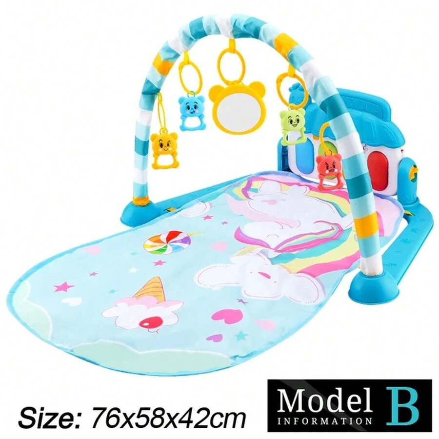 Colchoneta de gimnasia para bebés de 0 a 36 meses conúsica y juegos, piano de pedales para bebés, juguete de fitness, colchoneta educativa para gateo, equipo de entrenamiento relajante par - 22 - Ver 1