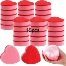 15PCS/6PCS/2PCS/1pc Heart-Shaped Sponge Scrubber For Kitchen Cleaning, Dishwashing, Cup Washing, Pot Scrubbing, Cleaning Sponge, Bathroom Cleaning Sponge, Beautiful Gift For Elders On Holidays - A - View 10