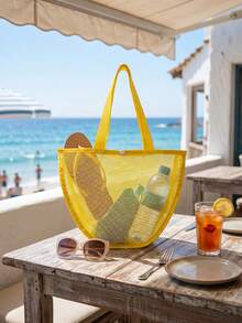 YIYIQCSJ 1 X Cut-Out Polyester Mesh Beach Bag-Can Be Used As A Travel Laundry Bag, Swim Gear Organizer, Or Toiletry Bag. - Multicolor - View 4