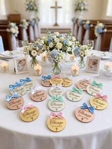 Personalized Baptism Gift Tags, Customized Gold Acrylic Cross Baptism Party Favor Tags, Baby Baptism Party Decoration, Gift Box Labels, Keepsake Charms - Multicolor - View 6