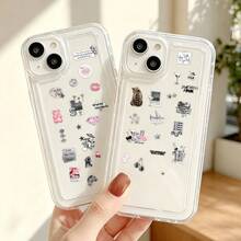 New Silver Lucky Girl Embossed Sticker Decal For Phone Case, Refrigerator, Planner, Diary, Guitar, Scrapbook, Planner, Luggage, Helmet, Skateboard, Laptop, Self-Adhesive - Multicolor - View 2