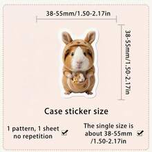 50/100Pcs Realistic Cute Guinea Pig Waterproof Vinyl Stickers, Adorable Pet Cavy With Fun Costume Hat Outfit Decals For Water Bottle Journal Laptop Scrapbook Decor,Back To School - Multicolor - View 8
