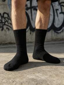5 Pasang Kaos Kaki Setengah Betis Unisex Berwarna-warni Bahan Terry, Hangat untuk Musim Gugur/Musim Dingin, Gaya Jalanan, Cocok untuk Pemakaian Sehari-hari/Tidur di Rumah/Hadiah Liburan - MultiWarna - View 3