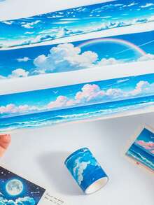 6-Roll Box Set Of Washi Tape Featuring Natural Scenery And Sky Landscapes, A Beautiful Tape Set For DIY Planners, Diaries, Decoration Stickers, And Stationery Supplies - Sets - View 6