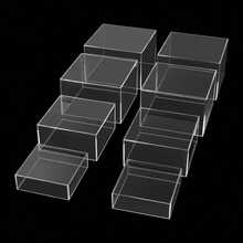 8pcs Modern Display Stands, Countertop Clear Food Risers For Buffet Table, Reusable Acrylic Pedestal Decoration For Cupcake - Transparent - View 10
