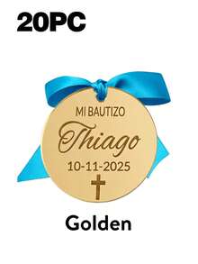 Personalized Baptism Gift Tags, Customized Gold Acrylic Cross Baptism Party Favor Tags, Baby Baptism Party Decoration, Gift Box Labels, Keepsake Charms - Multicolor - View 16
