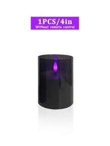 3pcs Remote Control Purple Flame Electronic Candles, Realistic Flickering Purple Flame, Timer Dimmable, Halloween Dark Room Bedroom Party Smokeless Tabletop Atmosphere Decoration Candle Light Set - Black Purple Light - View 12