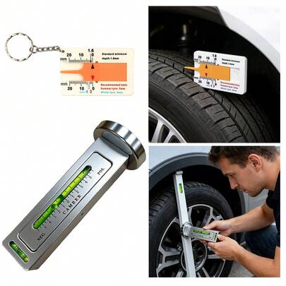 2Pcs Tire Alignment Tool Kit, Fast Wheel Diagnostic Locator With Magnetic Base For Quick Wheel Alignment, Equipped With Tire Tread Depth Gauge, Ideal For Maintenance Of Cars, Trucks And Other Vehicles