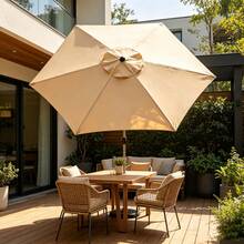 Khaki Roman Umbrella, Beach Umbrella, Sun Umbrella Replacement Fabric 1pc (Frame Not Included). Please Refer To Image Size Before Purchasing. - Khaki - View 2