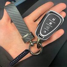 TRTY 1pc Chevrolet Car Fashion Key Case, Premium Soft TPU Smart Key Cover With Carbon Fiber Keychain, 4-Button Protective Cover Compatible With Equinox, Malibu XL, Blazer, Orlando, Cruze, Cruze. With Remote Start Button Compatible With New Cruze, Trax, Tracker Models, Supports Remote Start Key Or Find Car Alert Key, Fashionable And High-End Matching Keychain, Car Key Accessories - Chevrolet 4-button Key Fob Cover - View 13