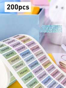 48-480pcs Custom Photo Name Stickers, Personalized School Labels, Colorful Tags, Back To School Birthday Gift, Waterproof Customizable Text Stickers - Style B - View 9