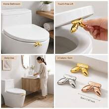 Toilet Lid Handle, Leaf-Shaped Self-Adhesive Easy Installation Tool, Multi-Purpose Grip Handle, Fits Toilet Lid / Drawer / Cabinet, Bathroom Home Accessory, Daily Household Practical Hygiene Aid Tool, Toilet Lid Opening Assist Tool - Multicolor - View 4