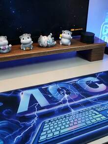 AOC Alas mouse gaming ekstra besar bergaya mecha biru fiksi ilmiah, anti selip, tahan aus, tebal dengan tepi yang dijahit, alas meja kantor, alas keyboard laptop, alas meja besar untuk pelajar/rumah. - Rectangle - View 2