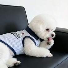 Fashionable Summer Pet Dog & Cat Clothes, Handsome & Cute, Colorblock Striped Print, Breathable Vest For Small Dogs & Cats - Multicolor - View 8