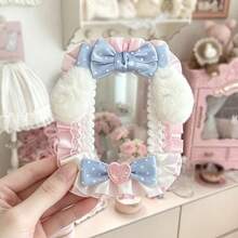 1pc Handmade Collectible Card Sleeve, 3-Inch Idol Card Storage Protector, Compatible With Instax, Anime Photo, Plush Ear Heart Lace Button Polka Dot Bow Ruffle Card Holder, Lolita Card Frame, Transparent PVC Scratch-Resistant Dust-Proof Protective Shell - A - View 22