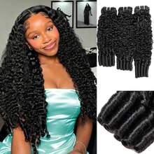 1PC Burmese Curly Bundles Human Hair Weave Bundle Unprocessed Human Hair Extensions 14-26 Inch Top Quality For Women With Spiral Curls Double Weft Natural Color - Natural Black - View 17