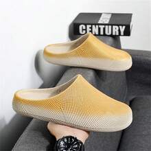 Men's Summer Outdoor Beach & Stream Clogs, Soft Thick Tire Sole Non-Slip Cushioned Closed-Toe Sandals, Outdoor Sports Slippers, Plus Size - Gold - View 5