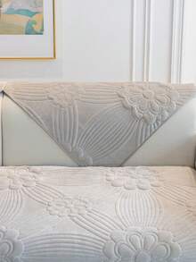 1件裝牛奶絨刺繡沙發套，柔軟親膚可機洗，寵物友善防污耐用，四季通用，節日裝飾家具保護，適用於1/2/3/4人座沙發扶手背靠沙發套 - 灰色 - 查看 10