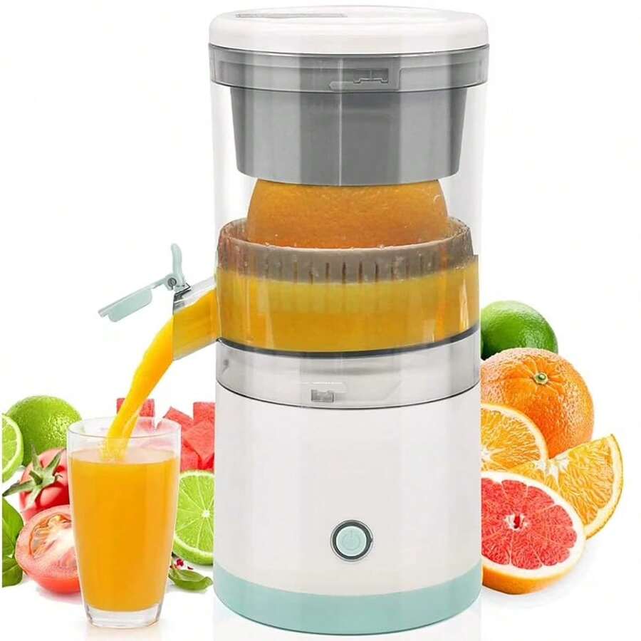 FUTUREM Exprimidor Automático de Cítricos Recargable USB, Extractor de Jugo Portátil de Alta Potencia para Frutas Frescas, Cocina, Oficina y Uso Diario