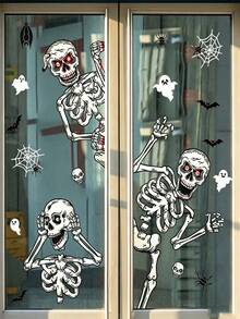 8/4/1 Sheets Halloween Window Decals – Double-Sided, Removable Glass Stickers For Spooky Atmosphere And Indoor Party Decor; Perfect For Halloween Window Decorations - Multicolor - View 4