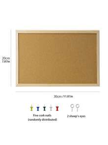1pc Wall-Mounted Cork Board/Message Board/Photo Background Wall Panel, 3 Sizes Available - 23.62*15.75/15.75*11.81/11.81*7.87 Inches, Single-Sided Hanging Cork Board, Photo Decoration Board, Display Board With Wooden Frame, For Office Decoration Notes And Messages/Room And Bedroom Background Decoration/College Dormitory Memo Display Board, Vintage Style Art Wall Decoration, Office Desk Accessories, Classroom Decoration. - A - View 16
