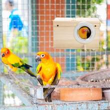 1pc Parrot Nest Box, Natural Wood Bird Nesting Box, Small Bird House Breeding Box, Suitable For Lovebirds, Cockatiels, Parrot Mating, Bird Cage Use - View 3