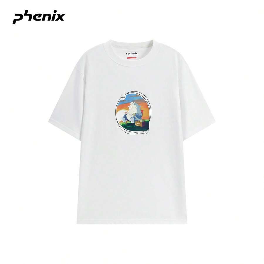 +Phenix Phoenix 戶外休閒 T 恤 中性款 2026SS 新品 涼感印花圓領針織短袖 - 米白色 - 查看 1