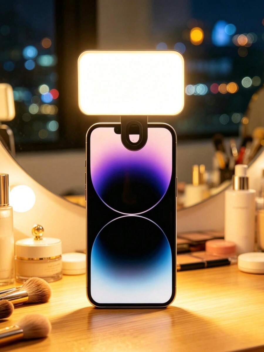 1 buah Lampu Selfie Portabel, Lampu Pengisi LED Jepit, Lampu Rias, Cocok untuk Fotografi Olahraga - Desain Ringkas, 3 Mode Pencahayaan/Suhu Warna Ganda, Kecerahan dan Sudut yang Dapat Diatur, Antarmuka USB, Cocok untuk Laptop/Smartphone/Tablet/Rapat Zoom/Riasan, Juga Cocok untuk Selfie dan Siaran Langsung, Hadiah Liburan Mini, Lampu Kecantikan Fotografi - A - View 1