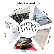 Stainless Steel Gas Stove Cleaning Brush - Random Color, Reusable - Multicolor - View 4