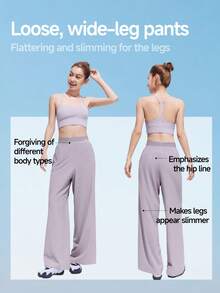 Beneunder Women's Cooling Quick-Dry Wide-Leg Sun-Protective Pants AL001 - Dusty Purple - View 4