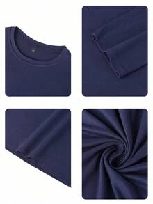 Tween Boys Long Sleeve Tee, I Need Space Alien UFO Moon Back Graphic Print, Fall Winter Casual Daily Tops - Navy Blue - View 5