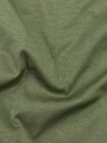 2件套女士纯色休闲优雅夏季套装（带腰带和口袋） - 軍綠色 - 查看 4