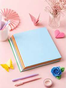 Juego de 100 hojas de papel origami de colores mixtos, 10 colores de papel de colores aleatorios para manualidades DIY, papel de papelería multiusos para impresión de color - A - Ver 9