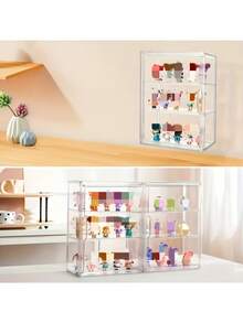 3-Tier Transparent Display Cabinet With Magnetic Door, Heavy-Duty Acrylic Structure, Extra Large Capacity, Modern Design Transparent Display Case For Store, Home Office, Collectibles, Space-Saving Organizer, Thanksgiving, Christmas - A - View 10