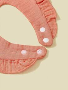 6Pcs Ruffled Crinkle Cotton Baby Drool Bibs, Absorbent Pure Cotton Stain Resistant Feeding Bibs For Newborn Boys Girls All Season - Multicolor - View 5