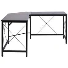 L-Shaped Corner Desk 150x150x76cm MDF Black, Modern Corner Desk For Office & Home Office - 黑色 - 查看 1