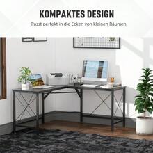 L-Shaped Corner Desk 150x150x76cm MDF Black, Modern Corner Desk For Office & Home Office - 黑色 - 查看 4
