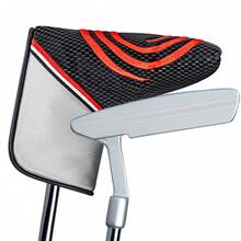 1Pc Circular Pattern Embroidery Golf Blade Putter Headcover, Black Red Golf Putter Head Cover For Golfers - Multicolor - View 7