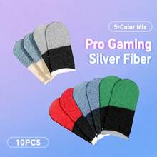 10/20pcs Mobile Game Finger Sleeves, 24-Pin Conductive Fiber Touchscreen Thumb Covers, Thin Breathable Anti-Sweat Anti-Slip Gaming Accessories, Suitable For Shooting Games, Competitive Games And Fast Touch Control Mobile Game Controller Sleeves - Multicolor - View 12