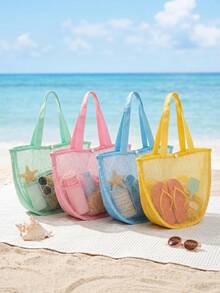 YIYIQCSJ 1 X Cut-Out Polyester Mesh Beach Bag-Can Be Used As A Travel Laundry Bag, Swim Gear Organizer, Or Toiletry Bag. - Multicolor - View 2