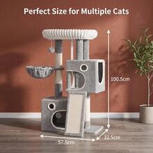 HaluPeit Three Color 100.5cm Cat Climbing Frame, Integrated Cat Scratch Column Cave Amusement Tower, Suitable For Indoor Use - Light Grey - View 5